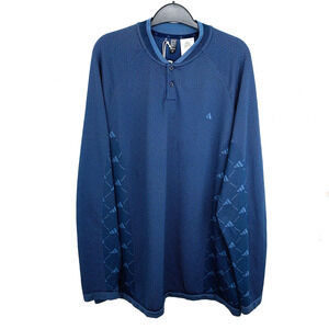 Adidas Ultimate365 Tour Primeknit Golf LS Blue Henley HY1792 Size 2XL New
